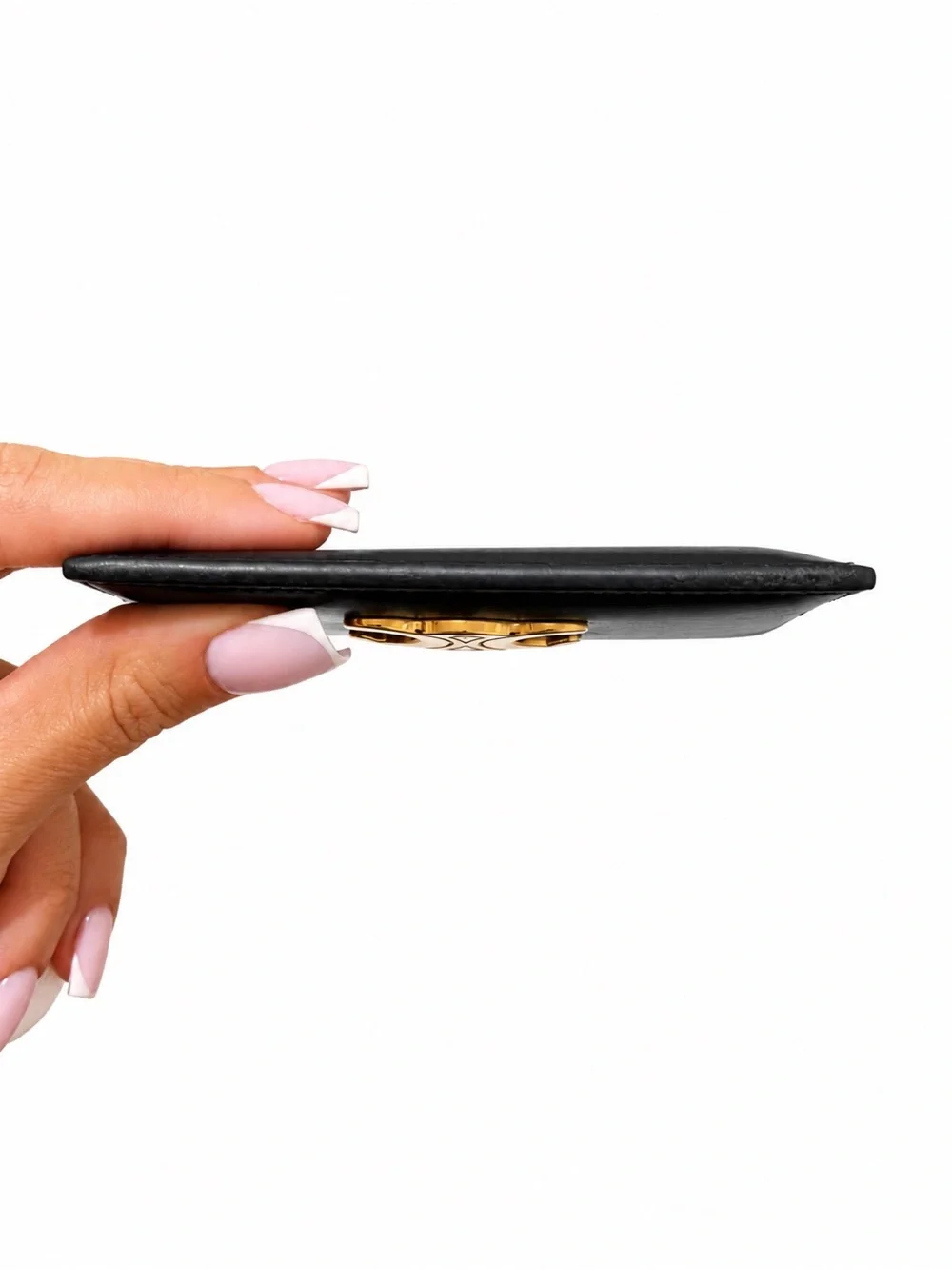 TRIOMPHE CARD HOLDER IN SHINY CALFSKIN